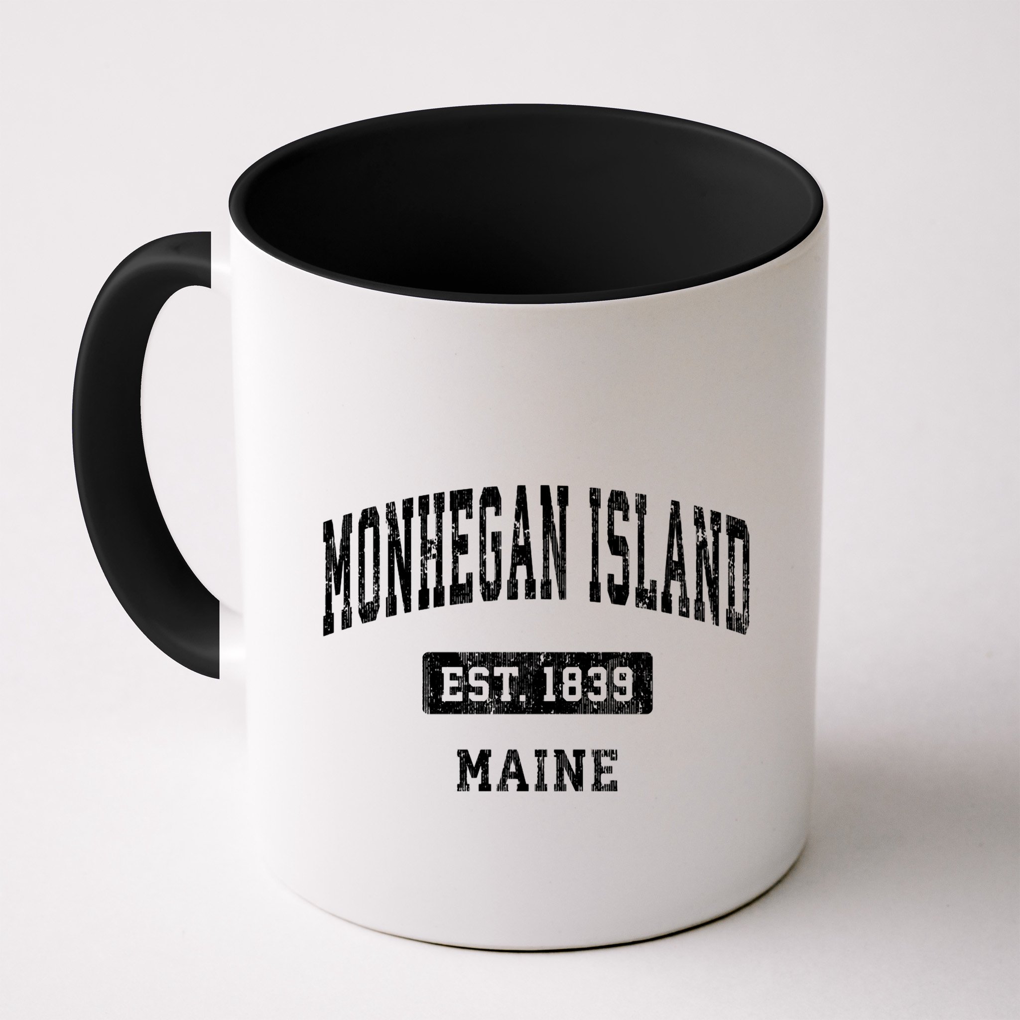 Monhegan Island Maine Me Vintage Sports Established Mug