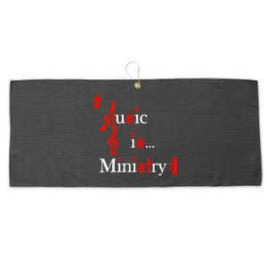 Music Is Ministry For Women Funny Musician Large Microfiber Waffle Golf Towel