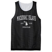 Mackinac Island Michigan Mi Vintage Athletic Sports Design Mesh Reversible Basketball Jersey Tank