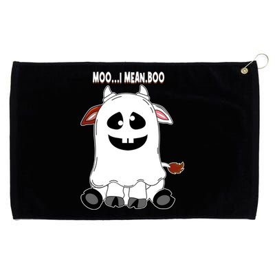 Moo I Mean Boo Funny Cow Halloween Gift Grommeted Golf Towel