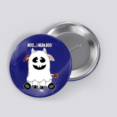 Moo I Mean Boo Funny Cow Halloween Gift Button