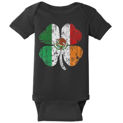 Mexican Irish Mexico Ireland St Patricks Shamrock Flag Baby Bodysuit