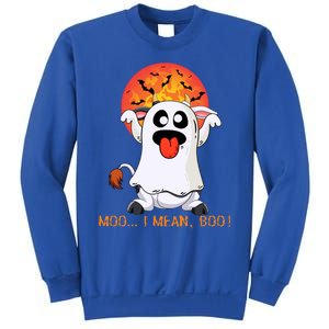 Moo I Mean Boo Funny Ghost Cow Halloween Gift Sweatshirt