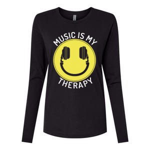 Music Is My Therapy Music Lover Womens Cotton Relaxed Long Sleeve T-Shirt