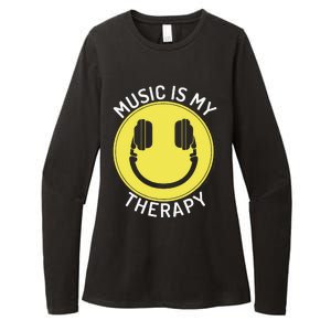 Music Is My Therapy Music Lover Womens CVC Long Sleeve Shirt