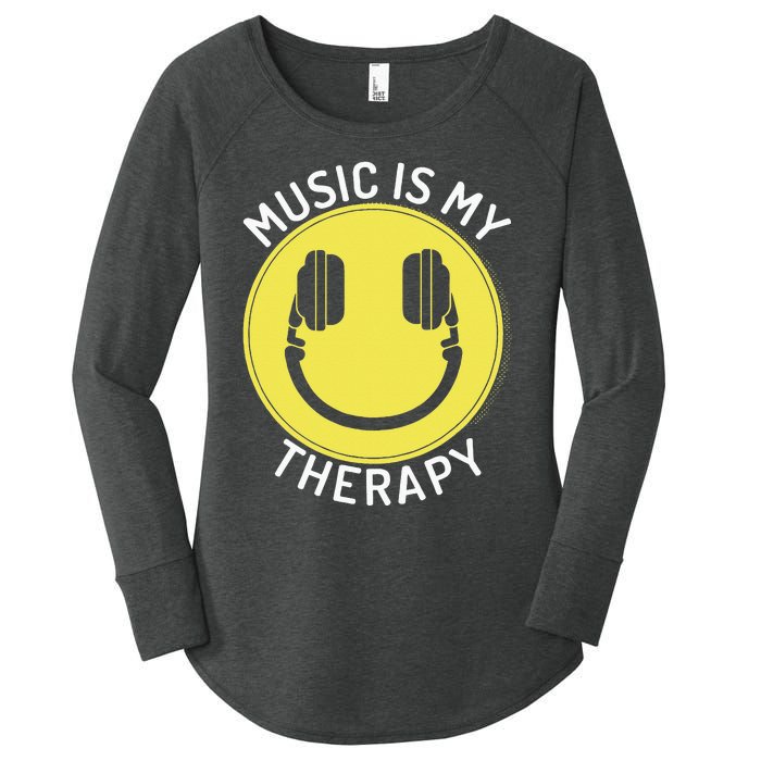 Music Is My Therapy Music Lover Women's Perfect Tri Tunic Long Sleeve Shirt