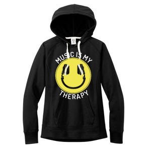 Music Is My Therapy Music Lover Women's Fleece Hoodie