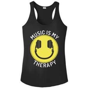 Music Is My Therapy Music Lover Ladies PosiCharge Competitor Racerback Tank