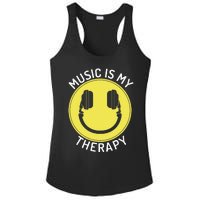 Music Is My Therapy Music Lover Ladies PosiCharge Competitor Racerback Tank