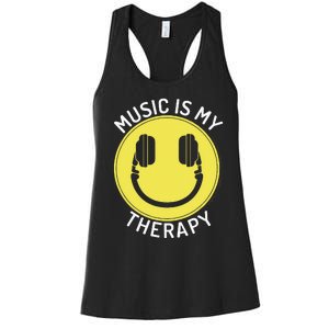 Music Is My Therapy Music Lover Women's Racerback Tank