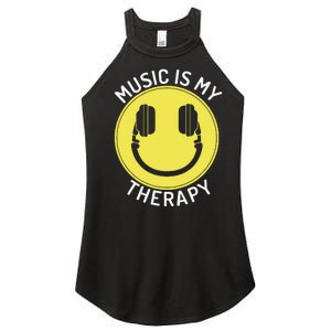 Music Is My Therapy Music Lover Women's Perfect Tri Rocker Tank