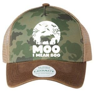 Moo I Mean Boo Funny Halloween Cow Ghost Cool Gift Legacy Tie Dye Trucker Hat