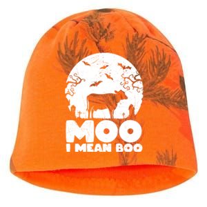 Moo I Mean Boo Funny Halloween Cow Ghost Cool Gift Kati - Camo Knit Beanie