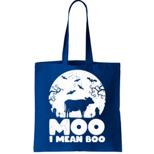 Moo I Mean Boo Funny Halloween Cow Ghost Cool Gift Tote Bag