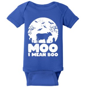 Moo I Mean Boo Funny Halloween Cow Ghost Cool Gift Baby Bodysuit