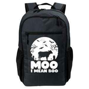 Moo I Mean Boo Funny Halloween Cow Ghost Cool Gift Daily Commute Backpack