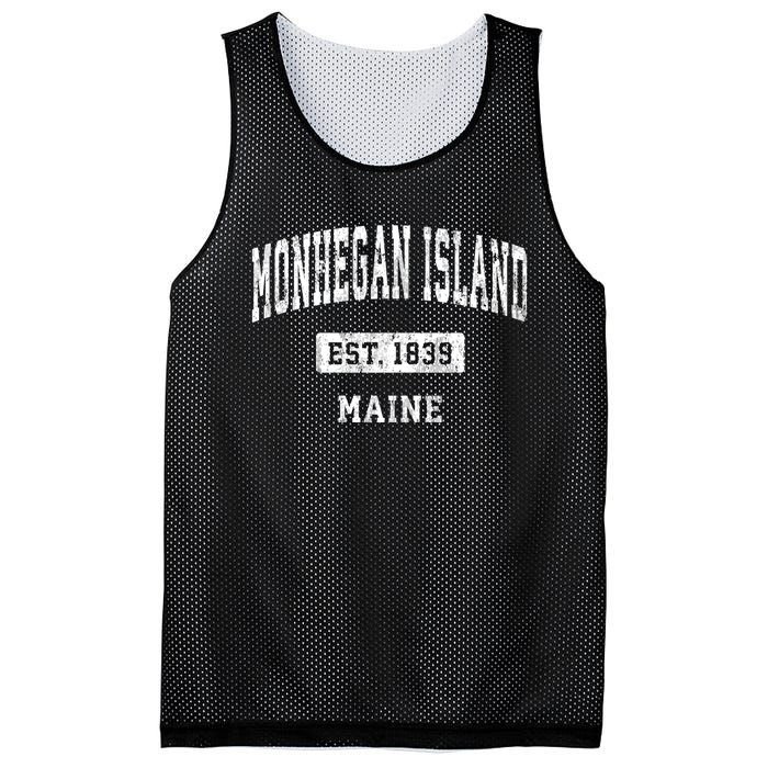 Monhegan Island Maine Me Vintage Sports Established Mesh Reversible Basketball Jersey Tank