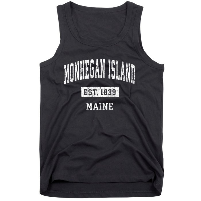 Monhegan Island Maine Me Vintage Sports Established Tank Top