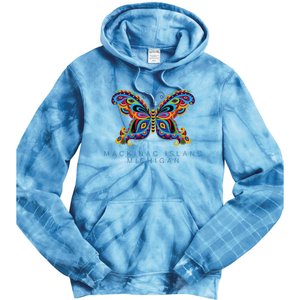 Mackinac Island Michigan Souvenir Butterfly Graphic Tie Dye Hoodie