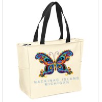 Mackinac Island Michigan Souvenir Butterfly Graphic Zip Tote Bag