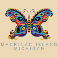 Mackinac Island Michigan Souvenir Butterfly Graphic Zip Tote Bag