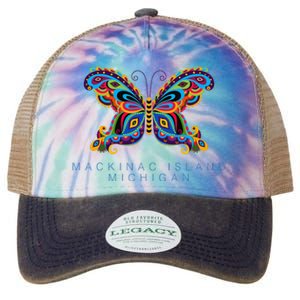 Mackinac Island Michigan Souvenir Butterfly Graphic Legacy Tie Dye Trucker Hat