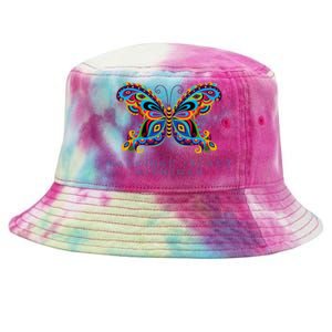 Mackinac Island Michigan Souvenir Butterfly Graphic Tie-Dyed Bucket Hat