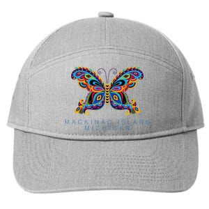 Mackinac Island Michigan Souvenir Butterfly Graphic 7-Panel Snapback Hat