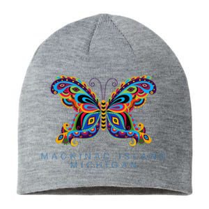 Mackinac Island Michigan Souvenir Butterfly Graphic Sustainable Beanie