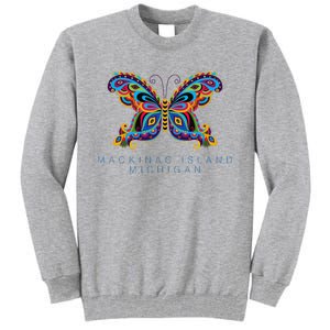 Mackinac Island Michigan Souvenir Butterfly Graphic Tall Sweatshirt