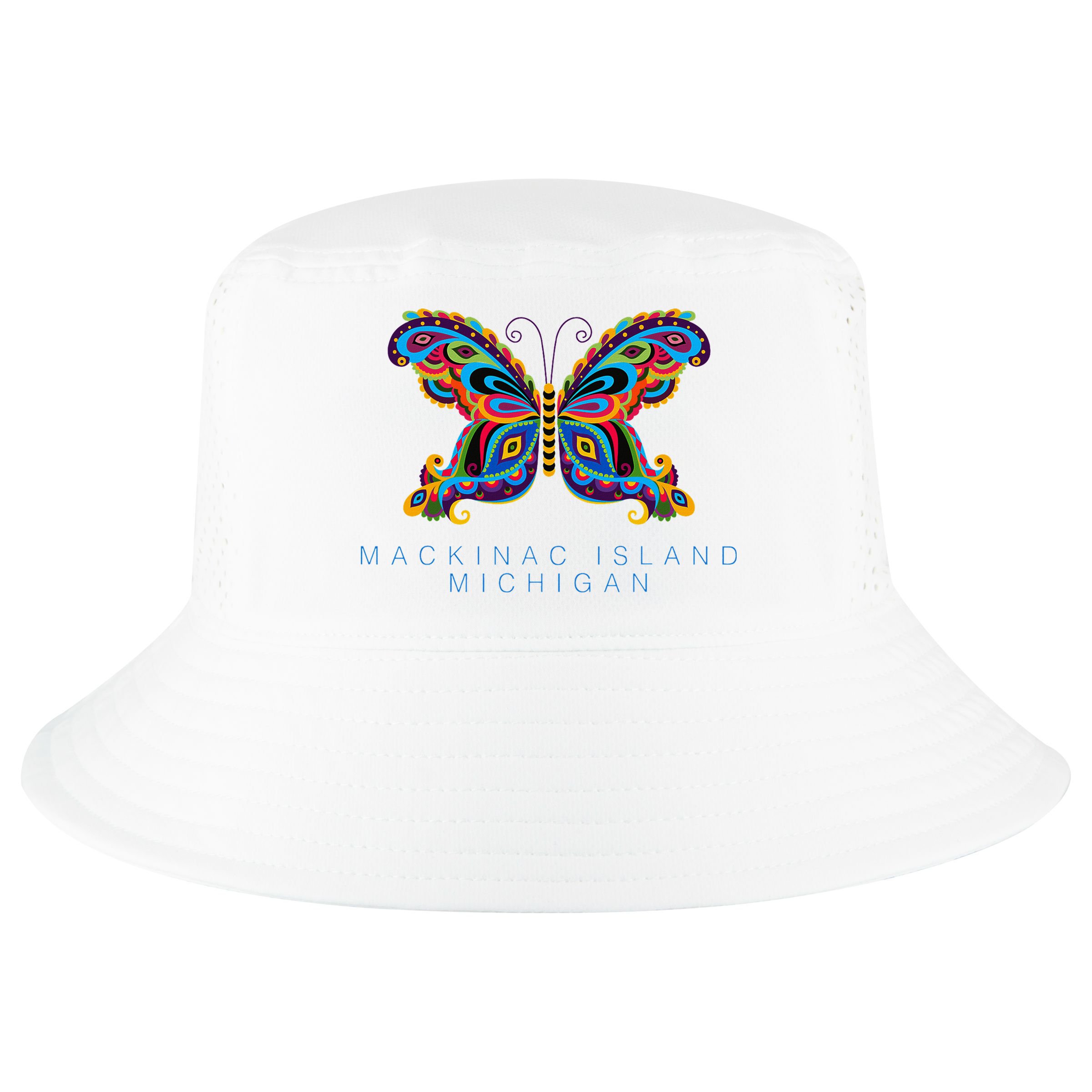 Mackinac Island Michigan Souvenir Butterfly Graphic Cool Comfort Performance Bucket Hat