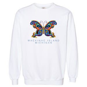 Mackinac Island Michigan Souvenir Butterfly Graphic Garment-Dyed Sweatshirt