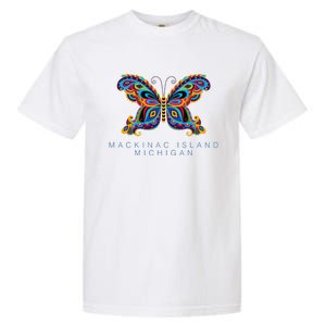 Mackinac Island Michigan Souvenir Butterfly Graphic Garment-Dyed Heavyweight T-Shirt