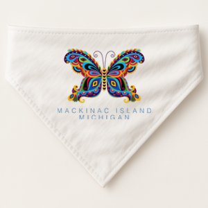 Mackinac Island Michigan Souvenir Butterfly Graphic USA-Made Doggie Bandana