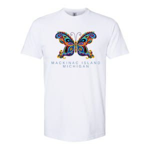 Mackinac Island Michigan Souvenir Butterfly Graphic Softstyle CVC T-Shirt