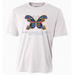 Mackinac Island Michigan Souvenir Butterfly Graphic Cooling Performance Crew T-Shirt