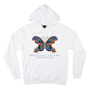 Mackinac Island Michigan Souvenir Butterfly Graphic Hoodie