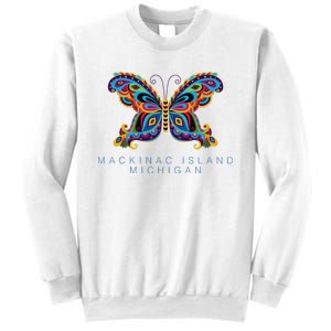 Mackinac Island Michigan Souvenir Butterfly Graphic Sweatshirt