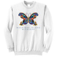 Mackinac Island Michigan Souvenir Butterfly Graphic Sweatshirt