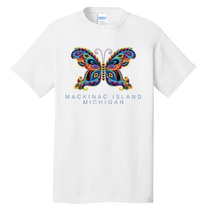 Mackinac Island Michigan Souvenir Butterfly Graphic Tall T-Shirt