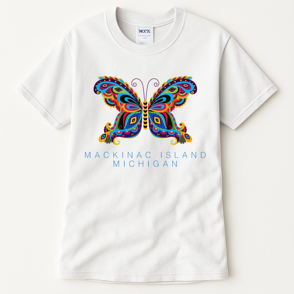 Mackinac Island Michigan Souvenir Butterfly Graphic Tall T-Shirt