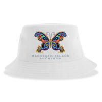 Mackinac Island Michigan Souvenir Butterfly Graphic Sustainable Bucket Hat