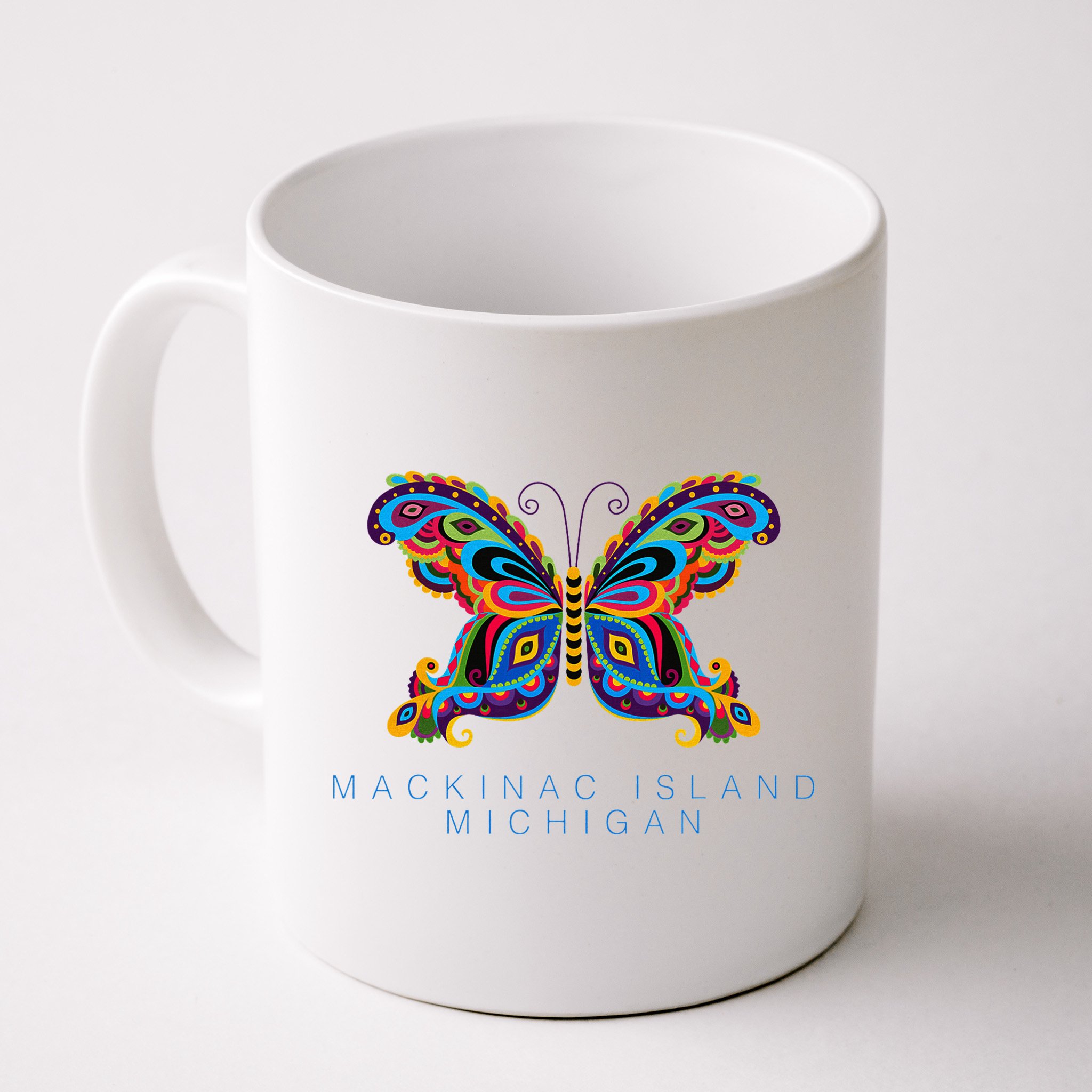 Mackinac Island Michigan Souvenir Butterfly Graphic Mug
