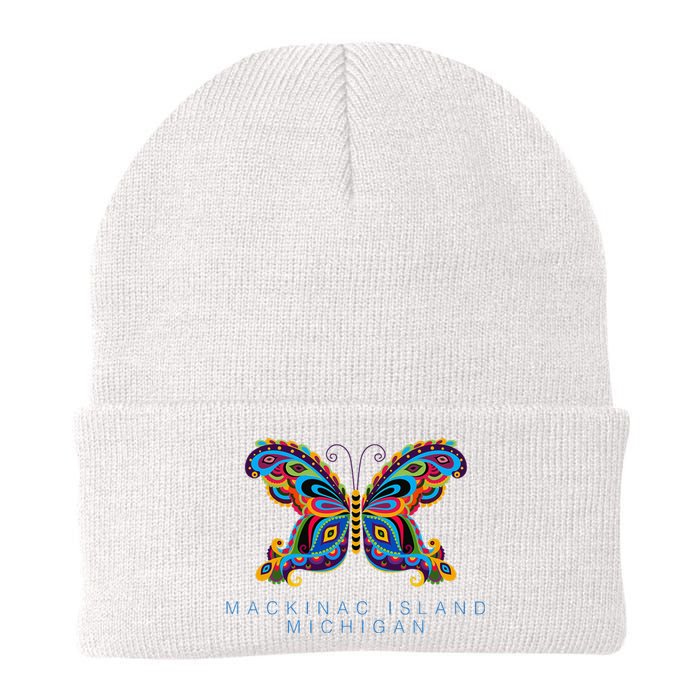 Mackinac Island Michigan Souvenir Butterfly Graphic Knit Cap Winter Beanie