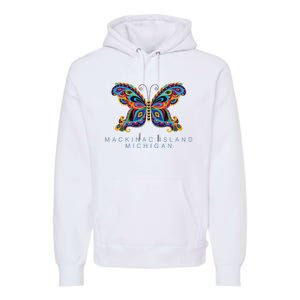 Mackinac Island Michigan Souvenir Butterfly Graphic Premium Hoodie