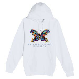 Mackinac Island Michigan Souvenir Butterfly Graphic Premium Pullover Hoodie