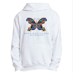 Mackinac Island Michigan Souvenir Butterfly Graphic Urban Pullover Hoodie