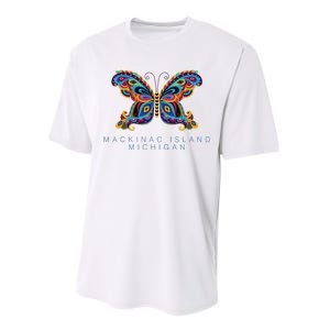 Mackinac Island Michigan Souvenir Butterfly Graphic Performance Sprint T-Shirt