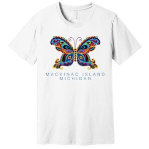 Mackinac Island Michigan Souvenir Butterfly Graphic Premium T-Shirt