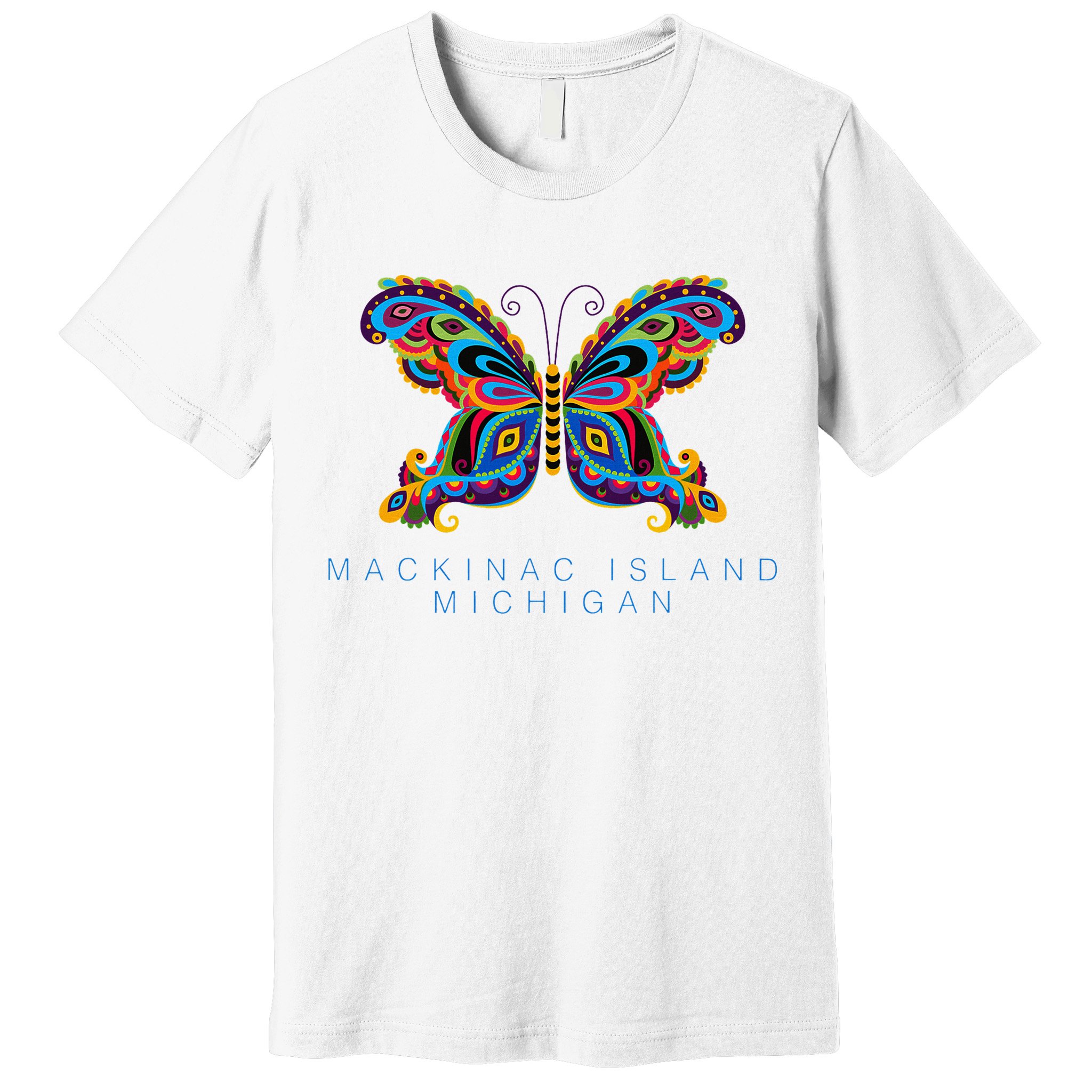 Mackinac Island Michigan Souvenir Butterfly Graphic Premium T-Shirt